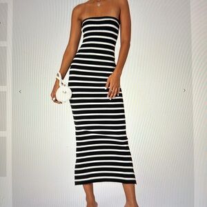 Black and white stripe dress